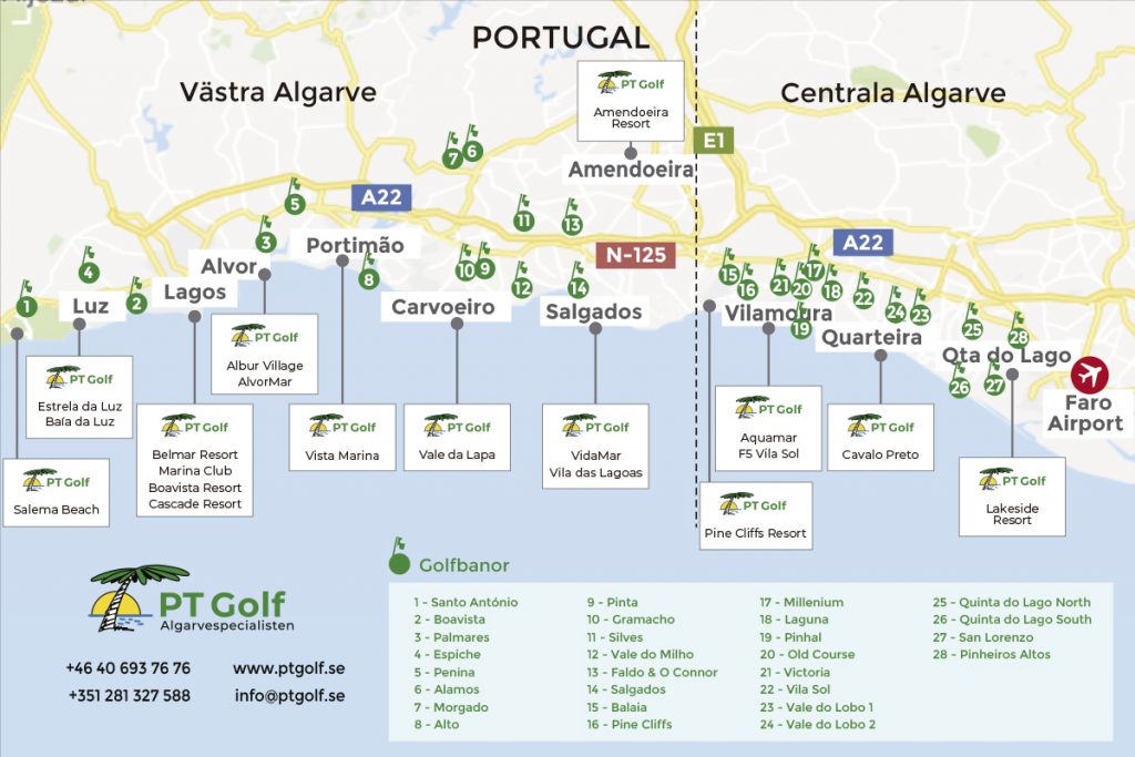 karta östra algarve Destinationer   PT Golf